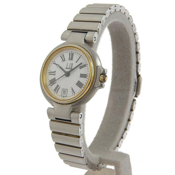 DUNHILL Millennium Stainless Steel Silver Quartz Analog Display Ladies White Dia - Picture 2 of 8